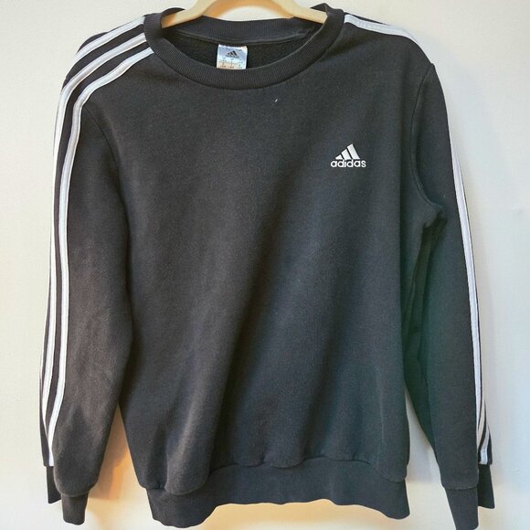 3 For 25 👏❤️ ADIDAS Classic Black & White Striped Crew Neck size L - Picture 1 of 7